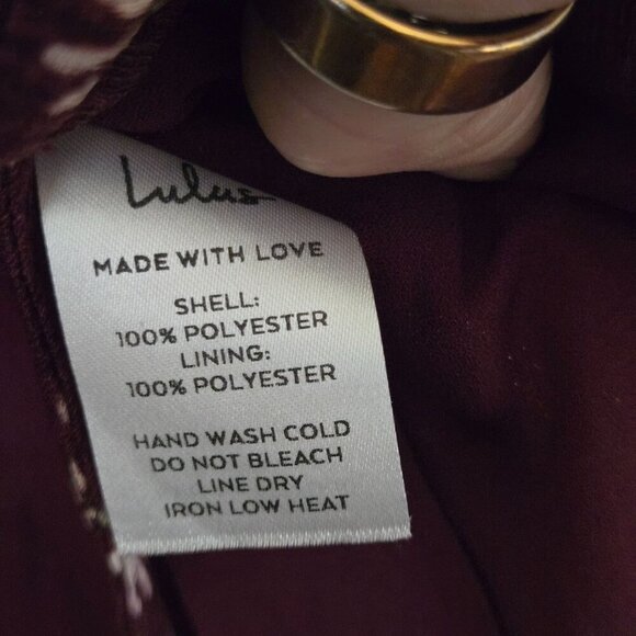 Lulus Wild Winds Burgundy Floral Print High Low Wrap Dress Size S - Picture 13 of 13